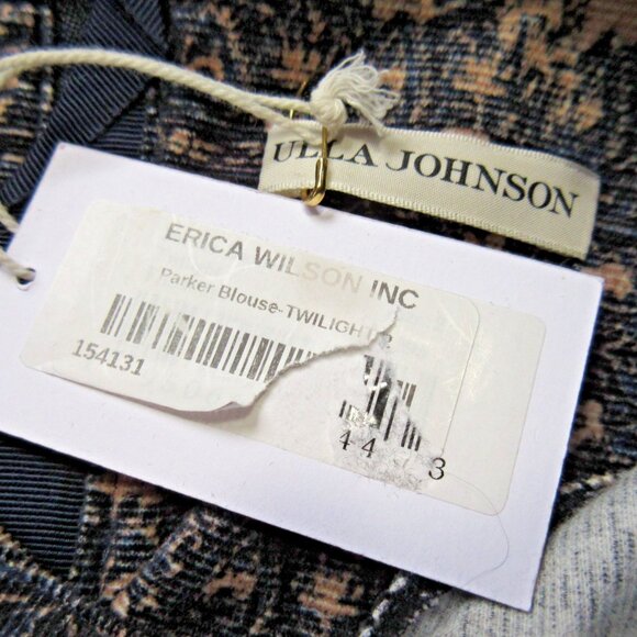 NWT Ulla Johnson Parker Pleated Printed Cotton-Corduroy Blouse in Twilight 2 - Picture 8 of 11